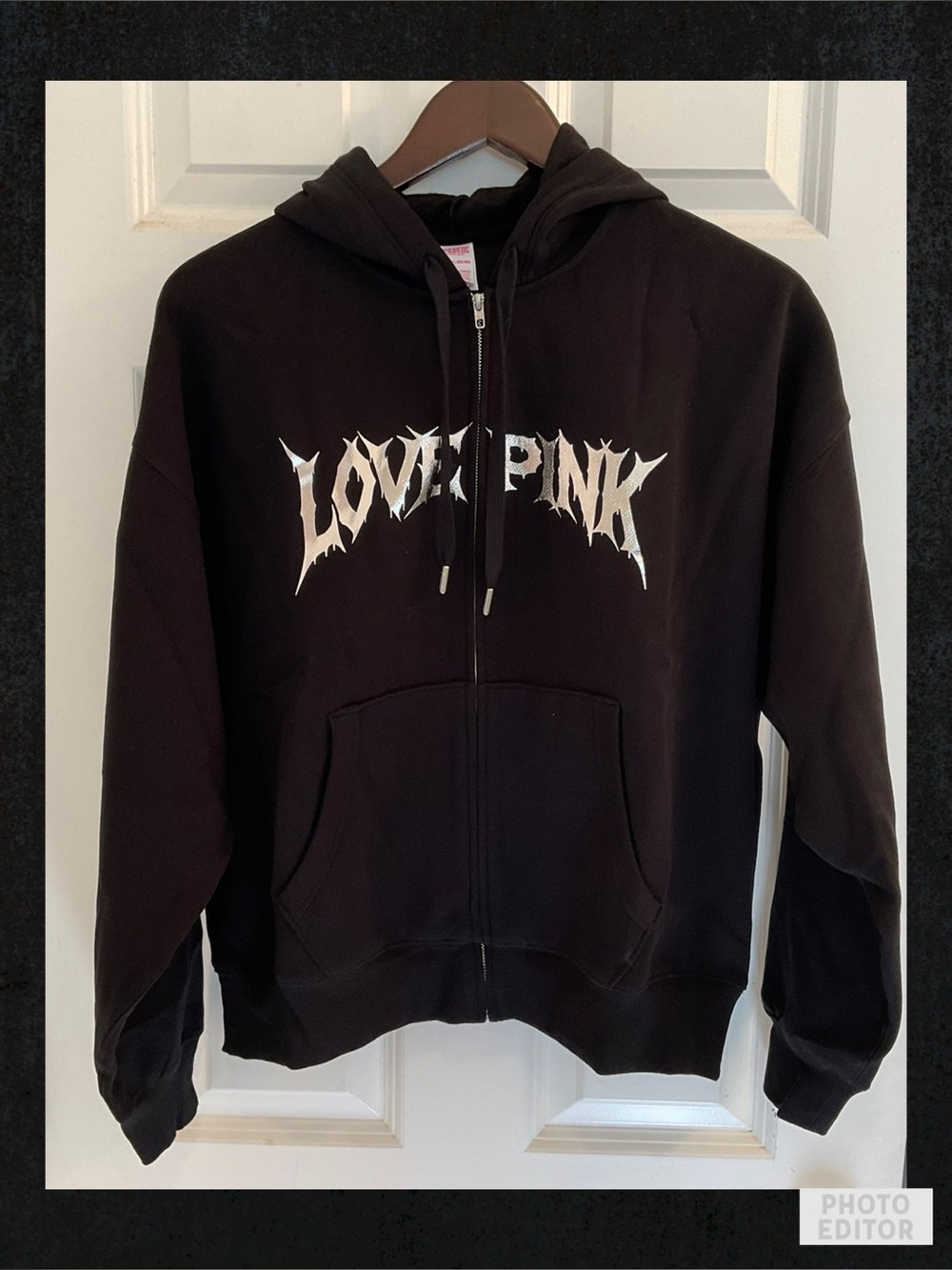 PINK Victoria’s Secret Halloween Campus Fleece Full Zip Hoodie - NWT - Small